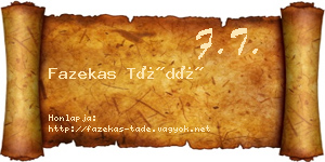 Fazekas Tádé névjegykártya
