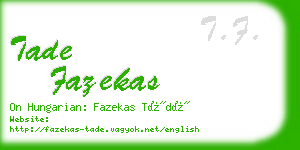 tade fazekas business card